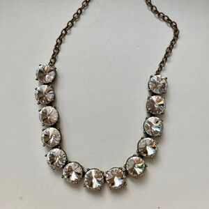 Marilyn Schiff rhinestone bronze statement necklace